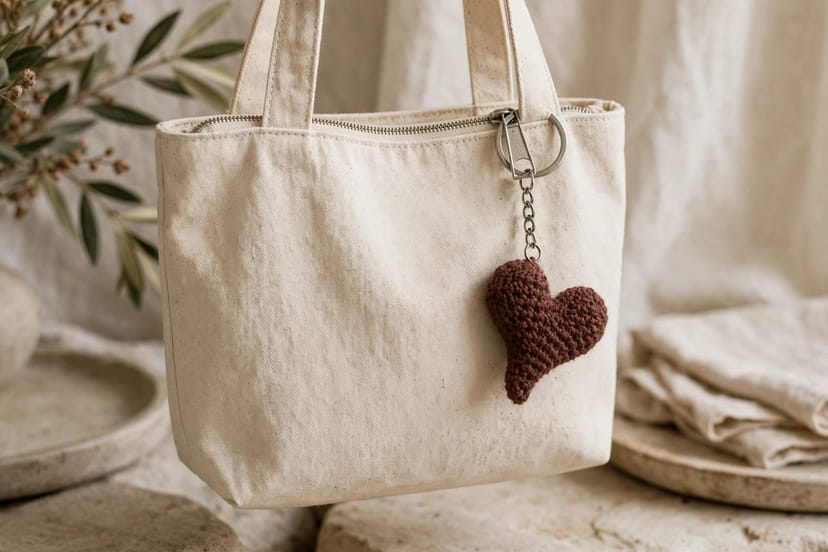 Fluffy Heart Keychain - Image 1